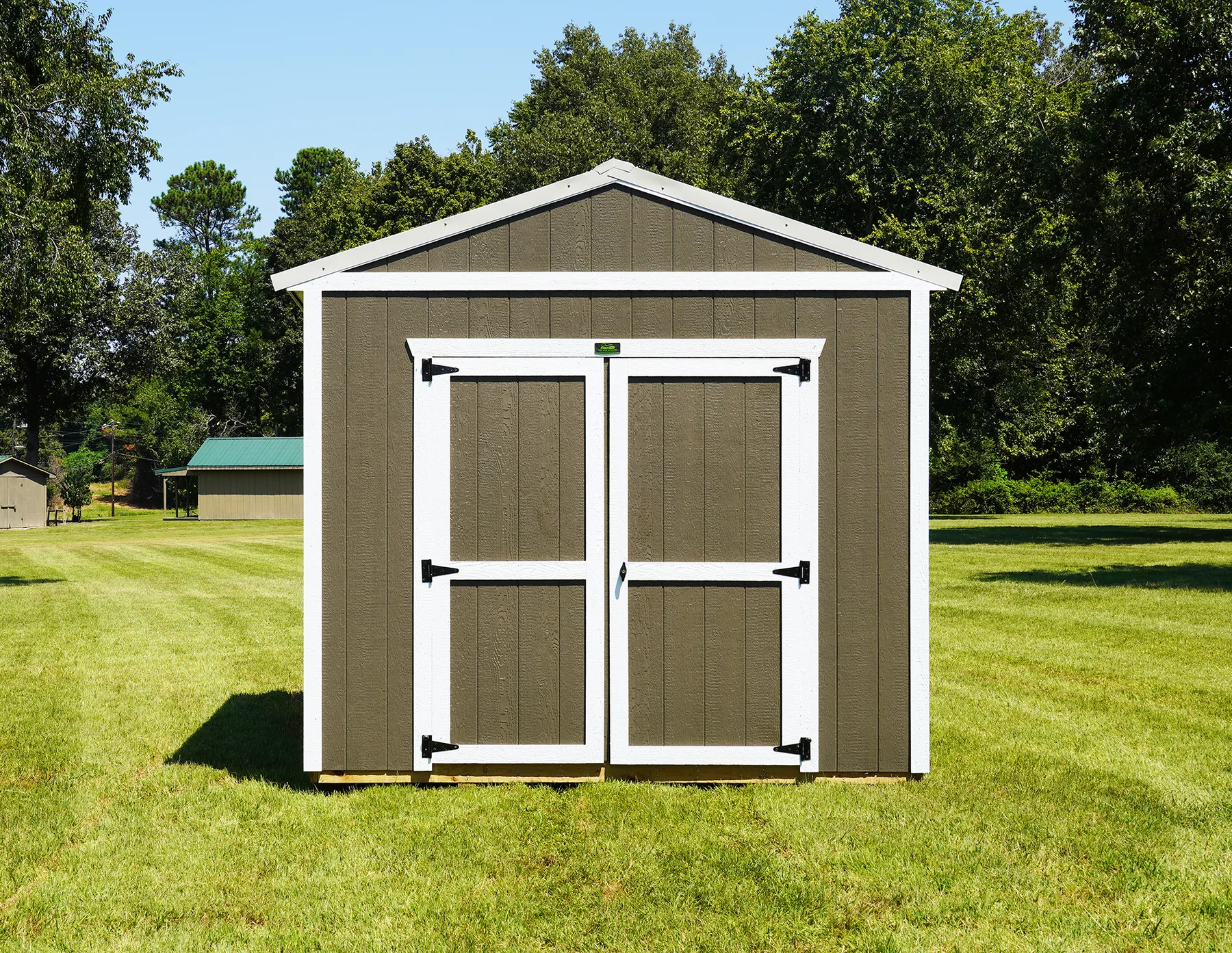 Olive Premier utility shell with white double doors